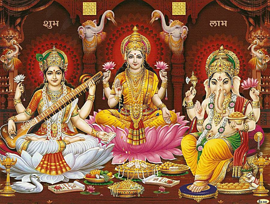 lakshmi-sarasvati-ganesha